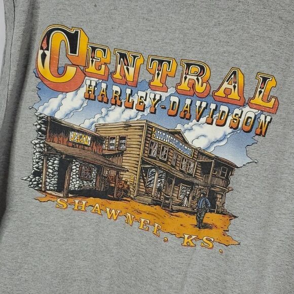 VINTAGE HARLEY DAVIDSON 2001 2003 GRAY ORANGE TSHIRT MUSCLE SHIRT SHIRTS L XL - Picture 6 of 16